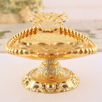 Plateau de service de table plaqué or de luxe haut de gamme élégant plat de présentation de fruits ovale en métal décoratif en or pour hôtels