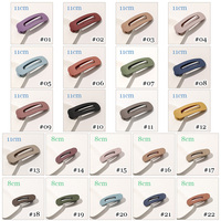 Épingles à cheveux elliptiques givrées de couleur unie coréennes, épingles à cheveux élégantes pour femmes, grandes pinces à cheveux en bec de canard mates, accessoires pour femmes