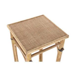 Mesa Auxiliar de Ratán Natural 36x36x85cm, Mesa para Teléfono - Product Image 3