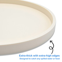 Assiette ronde en silicone anti-déversement pour animaux de compagnie, grande taille, imperméable, facile à nettoyer, antidérapante, pour nourriture et eau, pour chats et chiens
