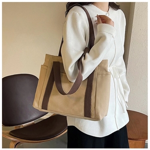 Tùy Chỉnh Đồng Bằng Tái Sử Dụng Mua Sắm Lớn Bông Tote Sinh Thái Túi Vải Mới Phong Cách Thời Trang Túi Xách Với Túi Và Nút - Product Image 6