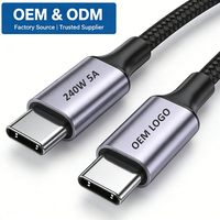 Kabel & Aksesoris Umum Kabel USB C 240W 5A Kabel Tipe C Pengisian Cepat Kabel USB-C Kepang Kustom Pabrik