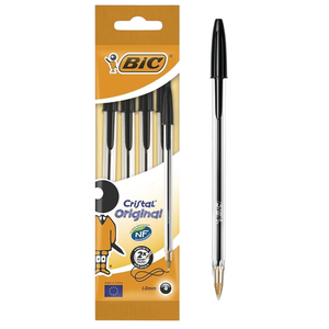 BIC - SET 4 STYLOS CRISTAL ORIGINAL NOIRS - Product Image 1