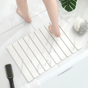 Tapis <span class=keywords><strong>de</strong></span> sol pliable en diatomite épaissie, absorbant, séchage rapide, antidérapant avec support en PVC, style moderne imprimé pour toilettes et salles <span class=keywords><strong>de</strong></span> <span class=keywords><strong>bain</strong></span> domestiques - Product Image 4
