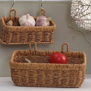 Hanging Wall Basket 8 Inches Wide Woven Outside <strong>Planter</strong> Pot <strong>Hangers</strong> Garden Rattan <strong>Fence</strong> for Seedlings Pots Onion Fabric Hangings - Product Image 2
