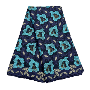 Nigeriani scher Baumwoll spitzens toff Swiss Voile Lace Hochwertige afrikanische Steine Baumwolle für Damen Brautkleider - Product Image 5