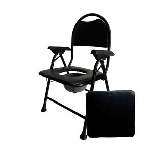 Silla <span class=keywords><strong>de</strong></span> inodoro plegable para ancianos, discapacitados, mujeres embarazadas, con asiento y respaldo acolchados, taburete <span class=keywords><strong>de</strong></span> inodoro portátil para uso doméstico - Product Image 1