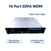 Amplificador de Fibra Óptica EDFA OEM de 1550nm, 16 Puertos, Alta Potencia de Salida, Equipo de Cabecera CATV
