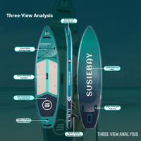 Planche de paddle gonflable en gros, SUP tout usage extra large en PVC double couche avec accessoires complets pour adultes