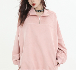 Sudadera <span class=keywords><strong>de</strong></span> algodón <span class=keywords><strong>de</strong></span> <span class=keywords><strong>dos</strong></span> piezas para mujer, con logotipo personalizado, corte holgado informal, tejido multicolor, cuello alto con cremallera, manga larga y <span class=keywords><strong>tres</strong></span> rayas. - Product Image 2