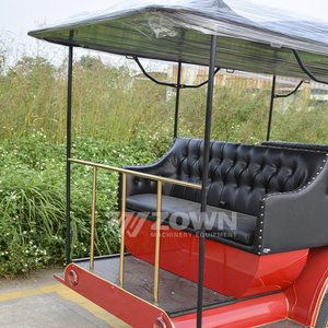 Auto Clásico Retro Eléctrico ZOWN de 4 Plazas, Rojo con Detalles Dorados, Diseño Descapotable - Product Image 6