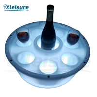 Plateau pour spa et piscine à remous 2025 amélioré avec support de verre LED mobile et barre LED, construction en plastique