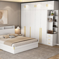 Meubles de chambre à coucher design moderne bon marché armoire de rangement de porte en panneaux de particules armoires Almirah en bois