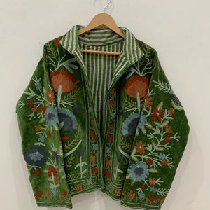 Suzani เสื้อแจ็กเก็ตกำมะหยี่งานปักลายดอกไม้ผ้ากำมะหยี่สำหรับผู้หญิงเสื้อแจ็คเก็ตของขวัญสำหรับผู้หญิง - Product Image 1