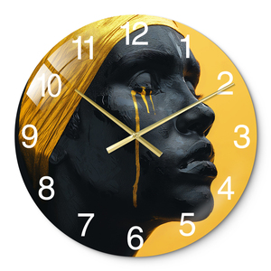 Femme Noire <span class=keywords><strong>Africaine</strong></span> Graffiti Art Posters Et Tirages en verre Abstrait Fille <span class=keywords><strong>Africaine</strong></span> Sur Le Mur Art <span class=keywords><strong>horloge</strong></span> <span class=keywords><strong>murale</strong></span> - Product Image 1