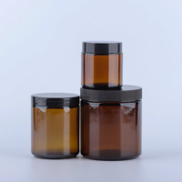 Vente en gros pot vide en verre de crème cosmétique marron pour soins de la peau sérum petit pot de bougie faveur de mariage avec couvercle en métal et aluminium