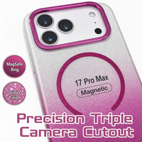 Universelle Glitzer-Magnet-PC-Handyhülle für iPhone 17 Pro Max 16 15 14 Samsung S25 Ultra Stoßfest Weich Schlank Staubdicht