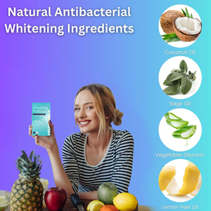 Bandes blanchissantes pour les dents en vente, bon résultat, ingrédients naturels blanchissants, noix de coco, citron, sauge, douces, non sensibles, ajustement personnalisé, <span class=keywords><strong>42</strong></span> bandes - Product Image 2