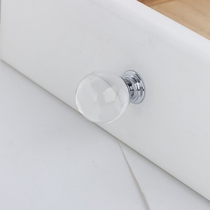 크리스탈 유리 공 서랍 문 찬장 손잡이 다이아몬드 모양 가구 손잡이 창조적 인 투명 서랍 당기기 - Product Image 3