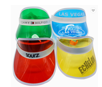 Casquette de soleil en PVC transparente personnalisée avec logo, visière sport en plastique pour événements estivaux, vente en gros