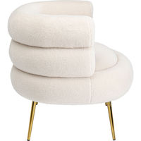 Fauteuil d'Appoint Confortable en Tissu Sherpa Bouclette, Fauteuil Rembourré, Canapé Simple Confortable pour Chambre, Bureau, Salon ou Coiffeuse