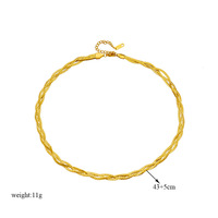 Acier inoxydable Serpent Chaîne Twists Collier Femmes Bijoux Étanche Pvd Plaqué Personnalisé Clavicule Ras Du Cou