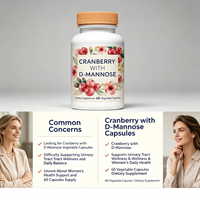 Capsules végétales de D-Mannose et Canneberge en vrac OEM, 60 unités, Fournisseur de Marque Privée, Distributeur de Marques Personnalisées