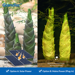 理想的な景観ギフト IP65防水グラスファイバー製光る竹アート（昼は普通、夜は魔法のように光る） - Product Image 2