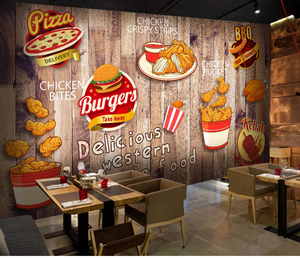 <span class=keywords><strong>Murale</strong></span> Adesivo 3D Moderno per Ristoranti, Pizza e Hamburger, Impermeabile e Resistente all'Umidità, per Intrattenimento - Product Image 3