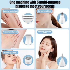 IRUIBEAUTY - Set de Depilación <span class=keywords><strong>5</strong></span> en 1 para Mujer con Logotipo Personalizado, Depiladora Impermeable IPX7 con Removedor de Vello Púbico - Product Image 2