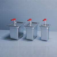 Peralatan Dapur Restoran Heavybao, Dispenser Saus Panas Listrik Stainless Steel PP Pump untuk Konter Makanan Cepat Saji, Mudah Dibersihkan