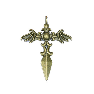Accessoires <span class=keywords><strong>de</strong></span> bijoux 35*44MM en alliage électroplaqué, style punk, pendentif croix <span class=keywords><strong>ailes</strong></span> <span class=keywords><strong>de</strong></span> chauve-souris, <span class=keywords><strong>ailes</strong></span> du <span class=keywords><strong>diable</strong></span> - Product Image 5