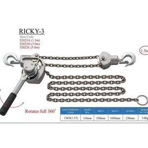 Tensor de Cable Nagaki RICKY-3 1.5T 3M, Herramienta de Elevación de Cadena de Aleación de Aluminio - Product Image 4