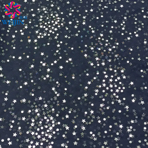 100% di tintura tessile <span class=keywords><strong>in</strong></span> poliestere con motivo a forma di stella <span class=keywords><strong>in</strong></span> lamina lucida <span class=keywords><strong>Tulle</strong></span> Power Mesh tessuto <span class=keywords><strong>in</strong></span> maglia da palcoscenico abbigliamento per feste decorazione di abiti da festa - Product Image 4