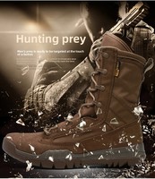 Bottes de randonnée tactiques pour hommes antidérapantes et résistantes à l'usure avec semelle en caoutchouc en cuir synthétique pour la course en plein air et le camping en été
