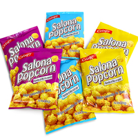 Sacs d'emballage personnalisés en plastique imprimé, scellés au dos, pour pop-corn, sachets transparents en forme de coussin, sacs de rangement pour chips et aliments