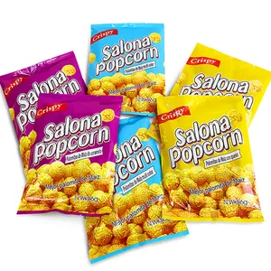 Kunden spezifisch bedruckte Kunststoff rücken versiegelte Popcorn-Verpackungs beutel Beutel Klare Kissen beutel Chips Lebensmittel lagerung Verpackungs tasche