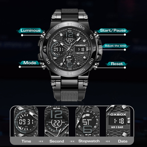 LIGE FB0077 <span class=keywords><strong>Montre</strong></span>-bracelet étanche de 50m Horloge Sport <span class=keywords><strong>Montre</strong></span> Homme Quartz Lumineux Digital Montres Plastique Silicone <span class=keywords><strong>Montre</strong></span> - Product Image 2