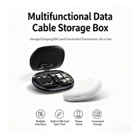 Kit de câbles de données USB multifonctionnels 60W 3A à charge rapide 6-en-1 avec adaptateur de voyage tressé pour téléphone portable, incluant un miroir intégré
