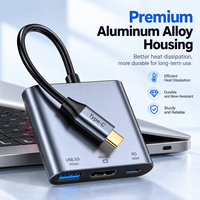 Hub USB-C 3-en-1 Biaze, charge rapide PD 100W, 4K 30Hz pour USB 3.0 5 Gbps, adaptateur multiport en alliage d'aluminium pour ordinateur portable, en stock