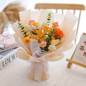 <span class=keywords><strong>Bouquet</strong></span> d'amour artificiel tissé à la main laine finie tricotée fleur éternelle fleur <span class=keywords><strong>de</strong></span> tulipe cadeau créatif <span class=keywords><strong>de</strong></span> vacances - Product Image 6