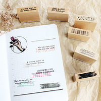 Timbres à personnaliser avec manche en bois, jouet tendance en caoutchouc, 1 pièce