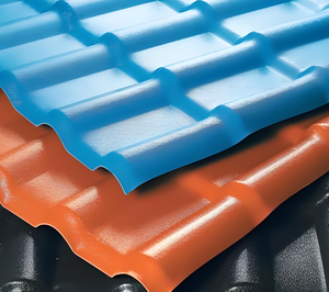 Tuile de toit en plastique ASA ignifuge avec ondulations, revêtement PVC et polyuréthane, imperméable et résistant au vent pour hôtels et temples - Product Image 2