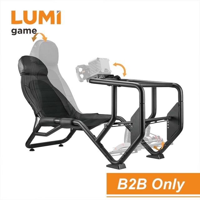 LRS14-BS01 F1 GT Sim Racing Cockpit Steel Frame with Seat Racing Simulator Full Set Fit for Fanatec Logitech Thrustmaster Game