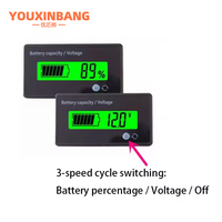 Pengukur baterai Dc 12v 24v 36v 48v 72v, dengan Alarm, indikator kapasitas baterai, Monitor voltase dan indikator Ion Lithium