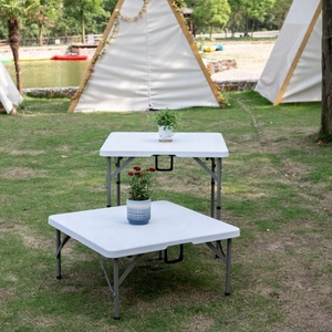 Tavolo da gioco pieghevole quadrato facile da trasportare <span class=keywords><strong>con</strong></span> gambe pieghevoli da esterno tavolo compatto per escursioni in campeggio - Product Image 2