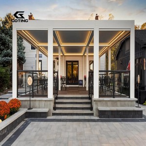 Pergola bioclimatique en aluminium imperméable OEM 3x3, 3x4, 4x4, 6x4m, avec toit à lames orientables en aluminium - Product Image 1