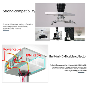 Soporte de Techo de un Solo Poste para Proyector con Control Remoto, Elevador de Proyector de Aleación de Aluminio con Cable Oculto Personalizado, Pantalla de 50 Pulgadas, Recorrido de 1-8m - Product Image 4