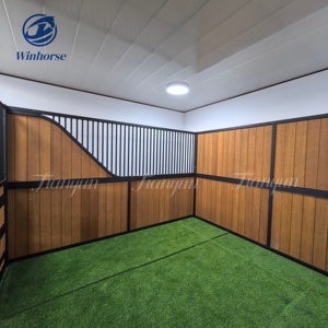 Panneaux de stalle de chevaux galvanisés haut de gamme Cadre en acier enduit de poudre Fronts modulaires stables de cheval de sécurité pour les fermes équestres - Product Image 6