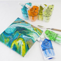 Peinture acrylique liquide à haut débit de 100 ml, 40 couleurs pré-mélangées pour la peinture DIY sur verre, toile, papier